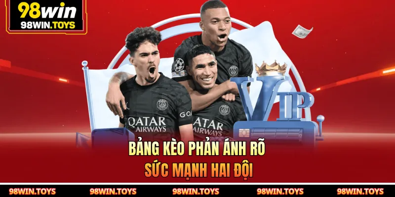 Bảng kèo phản ánh rõ sức mạnh hai đội